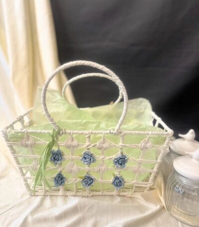 White Rattan Basket - TheBFactory