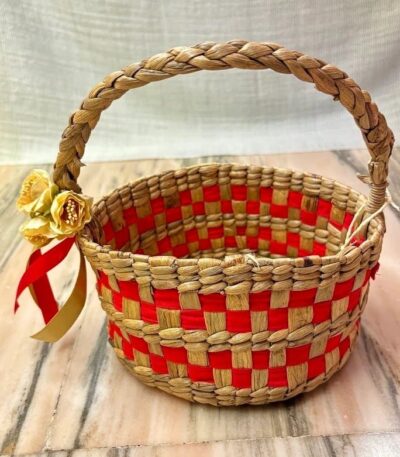 Red Handwoven basket - TheBFactory